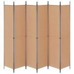 vidaXL Paravent à 6 panneaux Beige 300 x 220 cm Tissu
