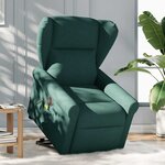 vidaXL Fauteuil inclinable de massage électrique Vert foncé Tissu