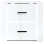 vidaXL Table de chevet murale Blanc brillant 50x36x47 cm