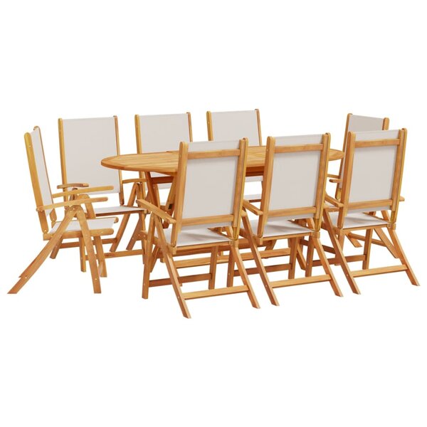 vidaXL Ensemble à manger de jardin 9Pièces bois d'acacia solide textilène