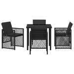 vidaXL Ensemble de salle à manger pour jardin 5 Pièces Noir polyrotin