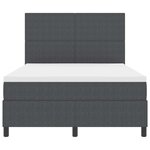 vidaXL Lit à ressort LED Gris foncé et blanc 140 x 190 cm