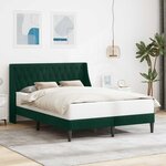 vidaXL Cadre de lit avec tête de lit Vert foncé 160 x 200 cm Velours