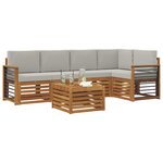 vidaXL Ensemble de canapé d'angle 6 Pièces Gris Naturel et Clair