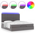 vidaXL Cadre de lit ottoman avec matelas gris 180x200 cm similicuir