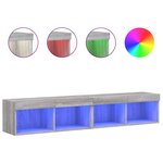 vidaXL Meubles TV avec lumières LED 2 Pièces sonoma gris 80x30x30 cm
