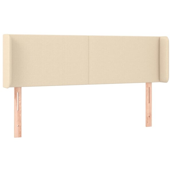 vidaXL Tête de lit avec oreilles Crème 147x16x78/88 cm Tissu