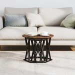 vidaXL Table d'appoint 2 Pièces Chêne fumé Bois d'ingénierie et acier