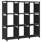 vidaXL Étagère d'affichage 9 cubes Noir 103x30x107 5 cm Tissu