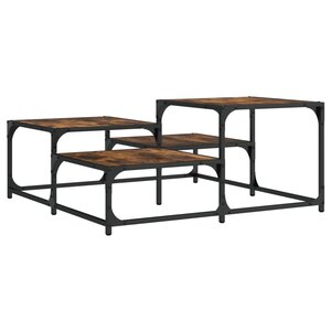 vidaXL Table basse chêne fumé 87 5x87 5x40cm bois d'ingénierie