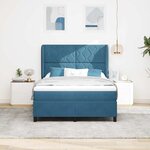 vidaXL Lit à ressorts avec matelas Bleu foncé 140 x 200 cm Velours