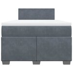 vidaXL Sommier à lattes de lit et matelas Gris foncé 120x200cm Velours