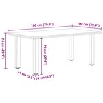 vidaXL Table à manger marron clair bois de chêne massif rectangulaire