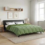 vidaXL Duvet d'été simple Matelassé Vert 220 x 260 cm Microfibre