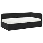 vidaXL Cadre de lit d'angle Noir 100 x 200 cm Velours