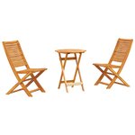 vidaXL Ensemble bistro pliant 3 pièces en bois massif d'acacia