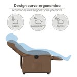 vidaXL Fauteuil inclinable électrique marron tissu