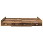 vidaXL Cadre de lit avec rangement Bois ancien 150 x 200 cm