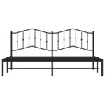 vidaXL Cadre de lit métal sans matelas avec tête de lit noir 193x203cm