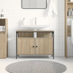 Meuble Lavabo Salle de Bain vidaXL Chêne Sonoma 80x30x60 cm Bois d'ingénierie