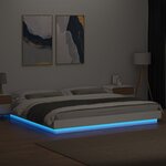 vidaXL Cadre de lit avec lumières LED sans matelas blanc 200x200 cm