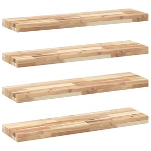 vidaXL Étagères flottantes 4 Pièces 80x20x4 cm acacia massif non traité