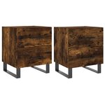 vidaXL Tables de chevet 2Pièces chêne fumé 40x35x47 5cm bois d’ingénierie