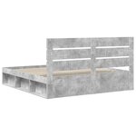 vidaXL Cadre de lit avec tête de lit Béton 200 x 200 cm Pin massif