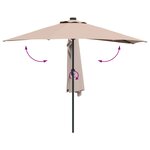 vidaXL Parasol de jardin Taupe 294 x 150 x 224 cm Polyester et Acier
