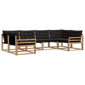 vidaXL Ensemble de canapés d'extérieur 6 pc Blanc et noir