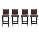 vidaXL Tabourets de bar lot de 4 marron foncé similicuir