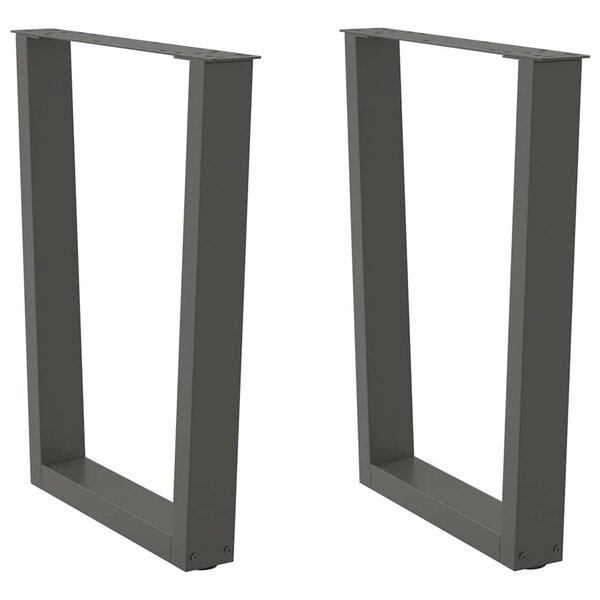 vidaXL Pieds de table à manger en forme de V  2 pièces  anthracite  70 x (72-73 3) cm  acier