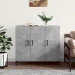 vidaXL Buffet gris béton 90x34x80 cm bois d'ingénierie