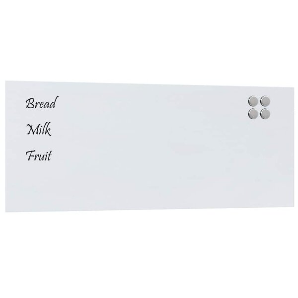 vidaXL Tableau noir magnétique mural Blanc 100x40 cm Verre trempé