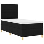 vidaXL Lit à ressorts noir 100x200 cm avec matelas en tissu