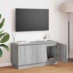 vidaXL Meuble TV avec LED Sonoma gris 100 x 38 x 49 cm