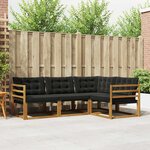 vidaXL Ensemble de canapés d'extérieur 4 pc Naturel et Noir