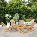 vidaXL Chaises de jardin pliantes lot de 6 beige bois d'acacia massif