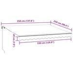 vidaXL Auvent manuel rétractable anthracite et blanc 350x250 cm