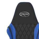 vidaXL Chaise de jeu de massage Noir et bleu Similicuir