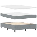 vidaXL Lit à ressorts gris clair 140x190 cm en tissu