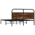 vidaXL Cadre de lit sans matelas 120x200 cm chêne fumé bois ingénierie