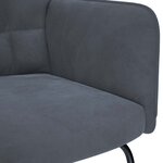 vidaXL Chaise à bascule avec tabouret en velours gris foncé