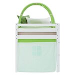 Lit mi-hauteur 90x200 cm matelas rideau tunnel vert