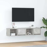 vidaXL Meubles TV 2 Pièces gris béton 60x31x25 5 cm bois d'ingénierie