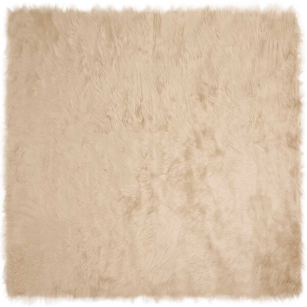 vidaXL Tapis en fausse Tafalla Beige 240 x 240 cm Polyester