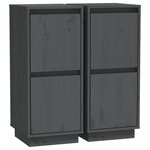 vidaXL Buffets 2 Pièces Gris 31 5x34x75 cm Bois massif de pin