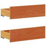 vidaXL Cadre de lit sans matelas avec tête de lit brun cire 140x190 cm