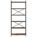 vidaXL Bibliothèque Chêne fumé 80 x 30 x 188 cm Bois d'ingénierie