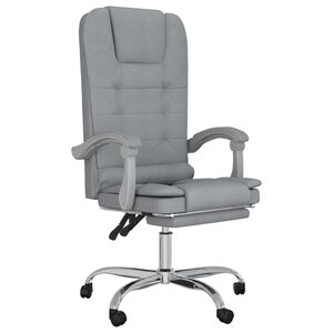 Fauteuil de bureau massage inclinable de bureau informatique étude clair tissu gris 02_0025385